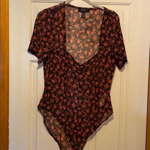 Sheer floral bodysuit